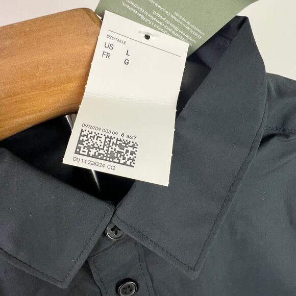 H&M Men's Size Large Black Slim Fit Turndown Button Down Long Sleeve Iron Shirt - Picture 5 of 16